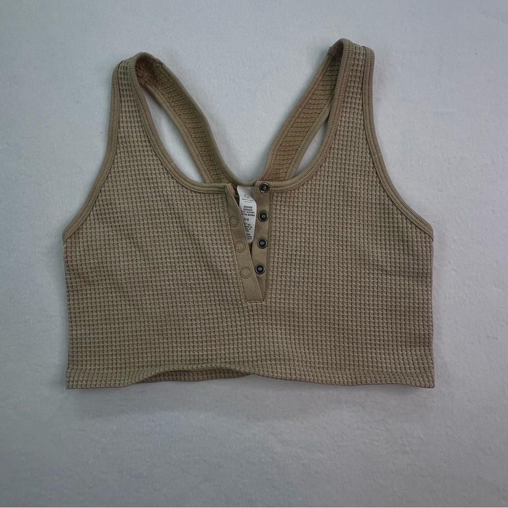 Aerie - “ Recharge”Tan Waffle Knit Crop Top/Sports Bra- Women’s - M